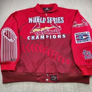 Vintage St Louis Cardinals Jacket Men 4XL Jeff Hamilton World Series Y2K AOP